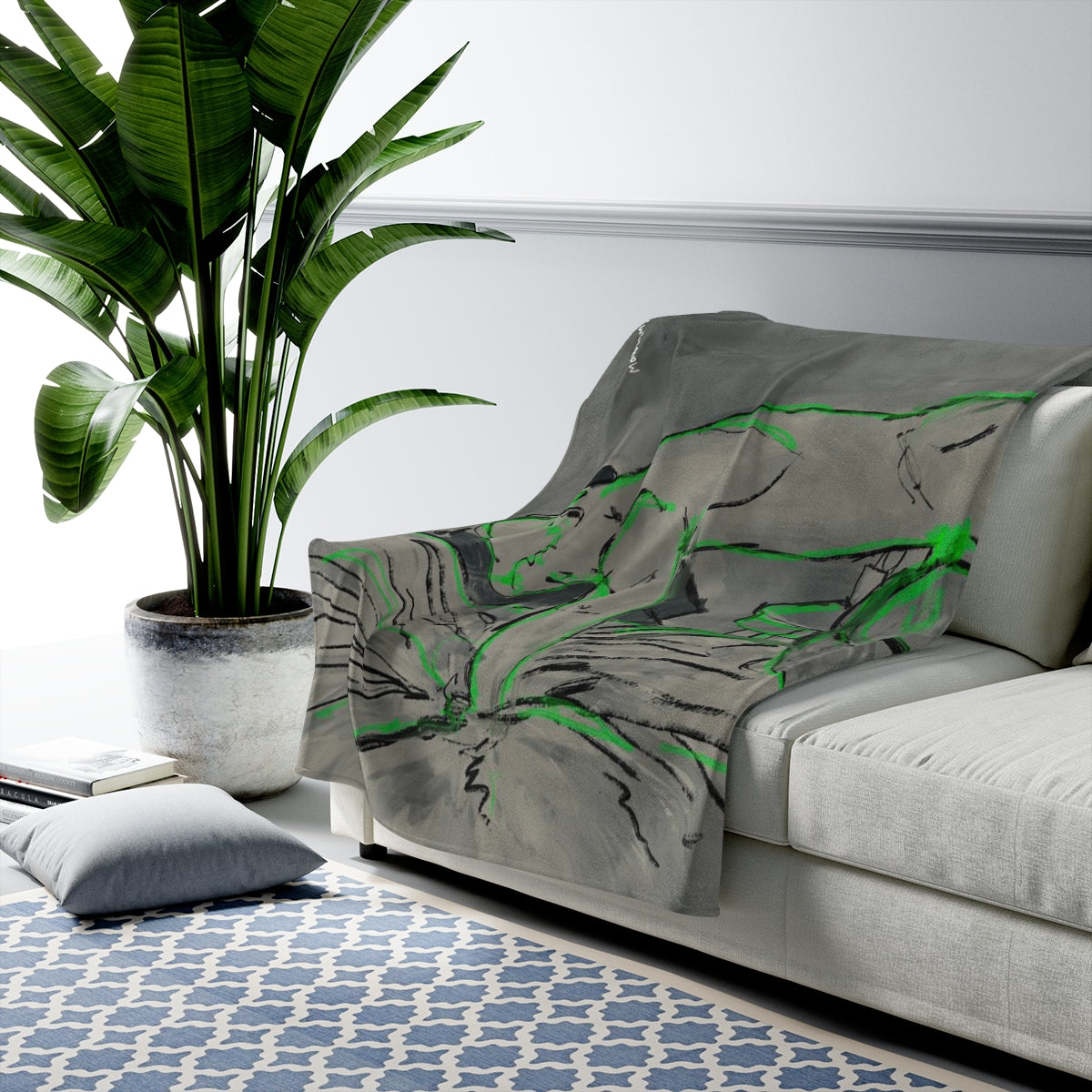 grey neon boys blanket